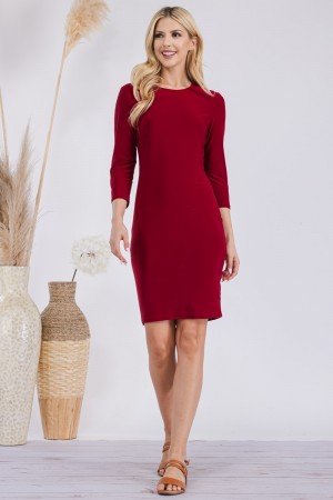 CD33860<br/>CLASSIC LAYERING DRESS WITH 3/4 SLEEVES