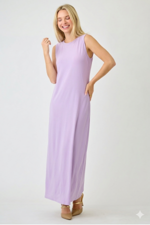 MD13248-PL<br/>PLUS MAXI LAYERING DRESS -SLEEVELESS